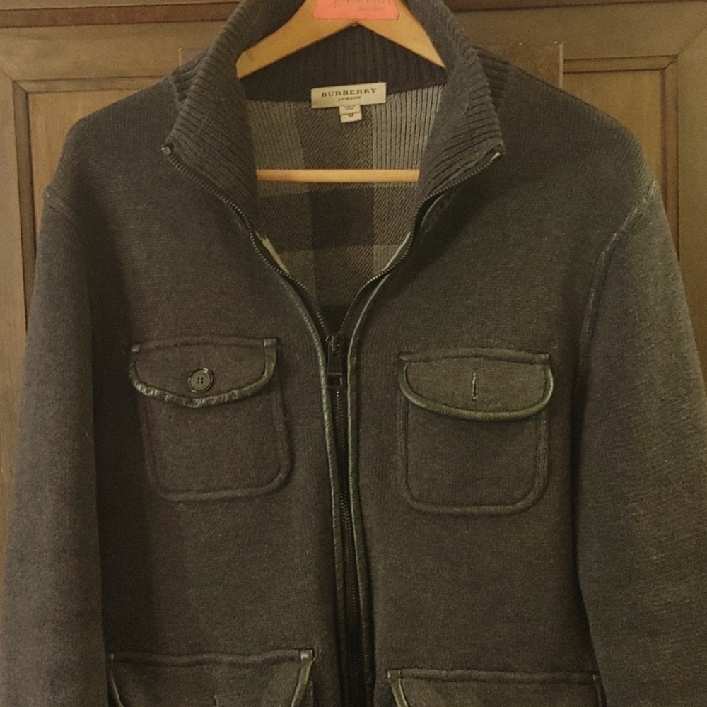Mens Burberry jacket. Medium. Dark grey